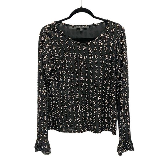 PENTA Tops - PENTA Chic Floral Print Lined Blouse in Black Fairy Bell Sleeves Women’s Large